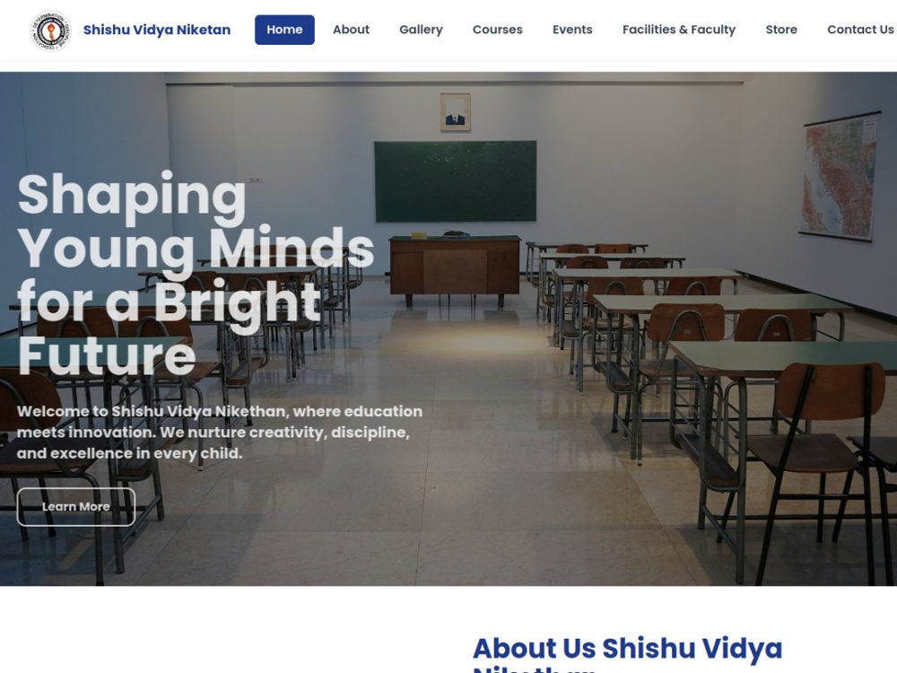 Shishu Vidya Niketan school website project by Uttam Kumar Bhartiya