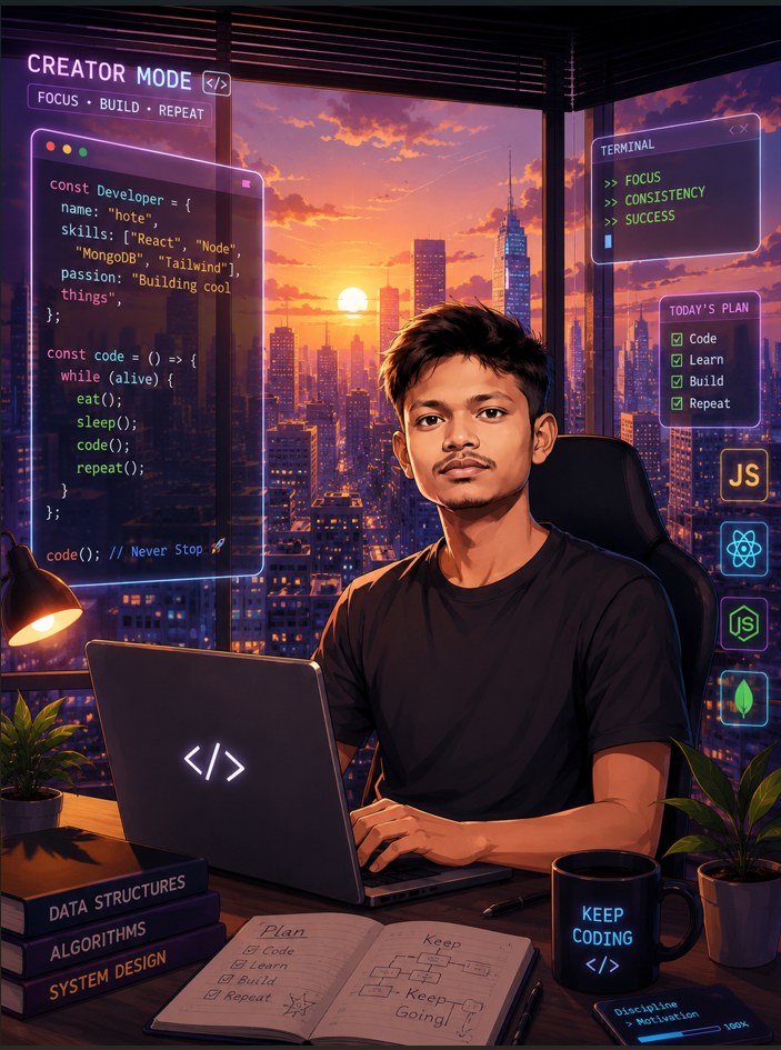 Uttam Kumar Bhartiya, software engineer and full stack developer, working on creative web interfaces